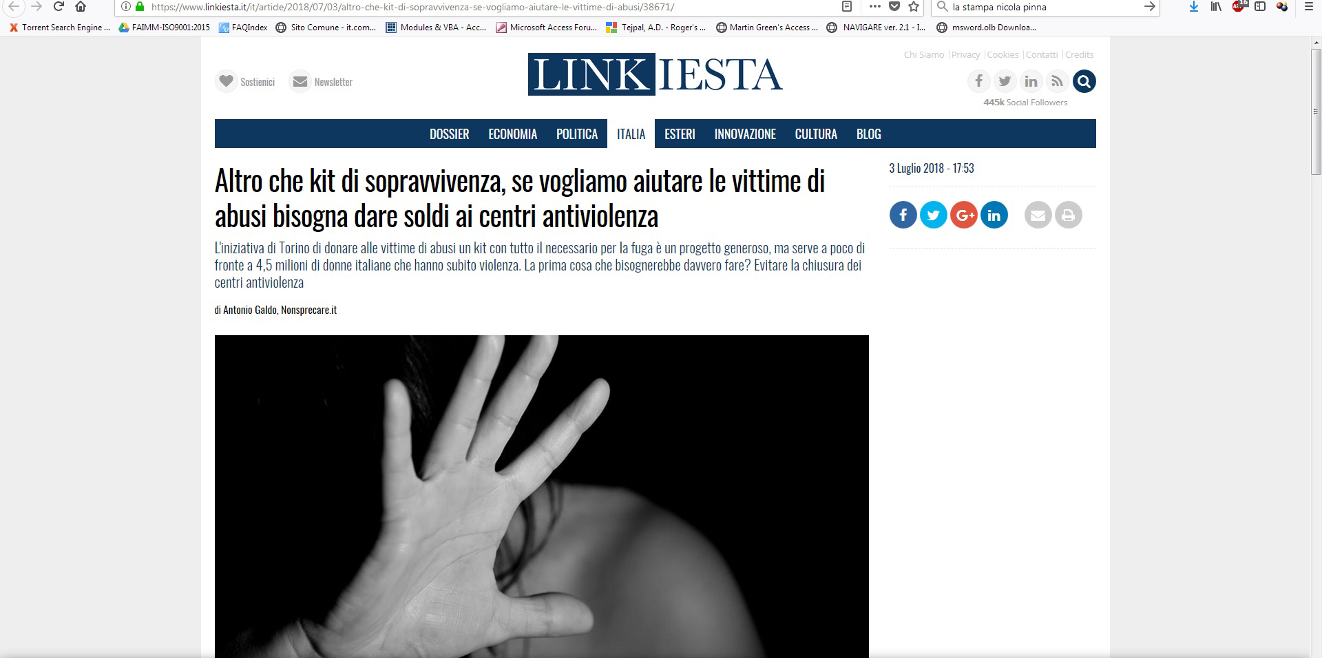 Media e falsità: ci risiamo (e via un’altra denuncia all’Ordine) Media e falsità: ci risiamo (e via un’altra denuncia all’Ordine)